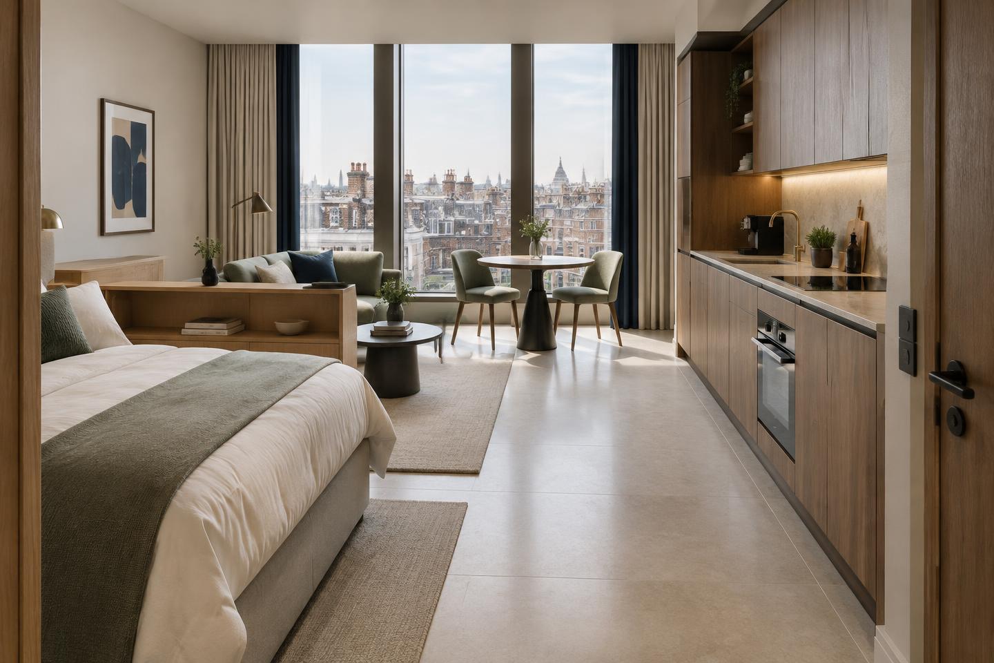 Studio London serviced apartment interior concept